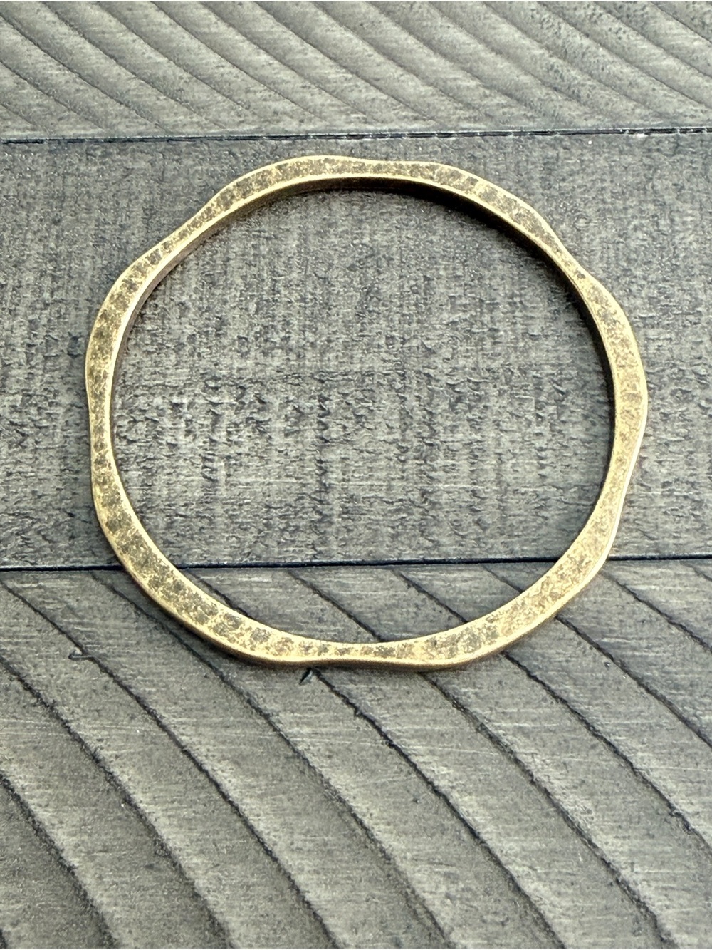 Hexagon-Shaped Hammered Brass Bracelet